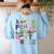 ABCs Alphabet Halloween Learning Kindergarten Teachers Women's Sweatshirt Back Print Light Blue ABCs Alphabet Halloween Learning Kindergarten Teachers Women's Sweatshirt Back Print Light Blue