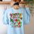ABCs Learning Kindergarten Teacher Christmas Lights Alphabet For Men Women Kids Women's Sweatshirt Back Print Light Blue ABCs Learning Kindergarten Teacher Christmas Lights Alphabet For Men Women Kids Women's Sweatshirt Back Print Light Blue