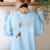 Acoustic Guitar Player Shirt Vintage Music Teacher Guitarist Women's Sweatshirt Back Print Light Blue