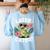 Alligator Later Gator Teacher Summer Last Day Fun Women's Sweatshirt Back Print Light Blue
