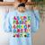 Alphabet Animals ABCs Zoo Kids Boys Girls Teacher Women's Sweatshirt Back Print Light Blue