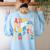 Alphabet Hi Back To School ABC Pre K Kindergarten Teacher Women's Sweatshirt Back Print Light Blue Alphabet Hi Back To School ABC Pre K Kindergarten Teacher Women's Sweatshirt Back Print Light Blue
