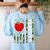 American Flag Camouflage Teacher Patriotic 4th Of July Women's Sweatshirt Back Print Light Blue