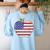 American Flag Teachers Students Apple 4th Of July Vintage Women's Sweatshirt Back Print Light Blue American Flag Teachers Students Apple 4th Of July Vintage Women's Sweatshirt Back Print Light Blue