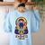 Anti Bullying Kindness Ninja School Teacher Student Women's Sweatshirt Back Print Light Blue