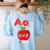 A Is For Apple Pre-K Kindergarten Teacher Student Women's Sweatshirt Back Print Light Blue A Is For Apple Pre-K Kindergarten Teacher Student Women's Sweatshirt Back Print Light Blue