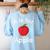 A Is For Apple Toddler Kindergarten Preschool Teacher Women's Sweatshirt Back Print Light Blue