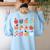 Art Apples Back To School For Teacher Student Women's Sweatshirt Back Print Light Blue Art Apples Back To School For Teacher Student Women's Sweatshirt Back Print Light Blue