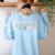 Art Teacher Cute Floral Women's Sweatshirt Back Print Light Blue Art Teacher Cute Floral Women's Sweatshirt Back Print Light Blue