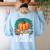 Art Teacher Pumpkin Painting Halloween Costume Women's Sweatshirt Back Print Light Blue