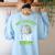 Art Teachers Love Brains Shirt Halloween Zombie Teaching Tee Men Women Kids Women's Sweatshirt Back Print Light Blue