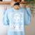Artist Tarot Card Skeleton Painter Art Teacher Witchy Women's Sweatshirt Back Print Light Blue