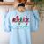ASL Christmas Buffalo Plaid Teacher American Sign Language Women's Sweatshirt Back Print Light Blue ASL Christmas Buffalo Plaid Teacher American Sign Language Women's Sweatshirt Back Print Light Blue