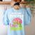 Assistant Principals Love Brains Zombie Teacher Halloween Women's Sweatshirt Back Print Light Blue