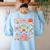 Back To School Coquette Teacher Women Girl Kindergarten PreK Women's Sweatshirt Back Print Light Blue Back To School Coquette Teacher Women Girl Kindergarten PreK Women's Sweatshirt Back Print Light Blue