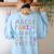 Back To School Kindergarten Alphabet ABC Teacher Women Kids Women's Sweatshirt Back Print Light Blue