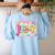 Back To School Pre-K Preppy Teacher Girl Women's Sweatshirt Back Print Light Blue Back To School Pre-K Preppy Teacher Girl Women's Sweatshirt Back Print Light Blue