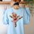 Ballet Dancer Gingerbread Christmas Dance Teacher Girl Women Women's Sweatshirt Back Print Light Blue Ballet Dancer Gingerbread Christmas Dance Teacher Girl Women Women's Sweatshirt Back Print Light Blue