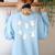 Ballet Ghost Dancer Spooky Dance Teacher Halloween Costume Women's Sweatshirt Back Print Light Blue