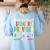 Battery Life Of Daycare Provider Childcare Teacher Women's Sweatshirt Back Print Light Blue