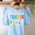 Battery Life Of A Teacher School Teacher Appreciation Women's Sweatshirt Back Print Light Blue Battery Life Of A Teacher School Teacher Appreciation Women's Sweatshirt Back Print Light Blue