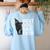 Best Dog Dad Ever Boston Terrier Dog Lover For Dad Men Women Girls Kids Women's Sweatshirt Back Print Light Blue