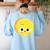 The Big Cheese Good Egg Teacher Halloween Costume Food Group Women's Sweatshirt Back Print Light Blue