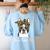 Birthday And Mother's Day -Boston Terrier Mom Women's Sweatshirt Back Print Light Blue