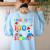 I Blasted Through 100 Days Of School 100th Day Teacher Kids Women's Sweatshirt Back Print Light Blue