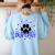 Blue Bobcats School Spirit Coquette Bow Mascot Teacher Women's Sweatshirt Back Print Light Blue Blue Bobcats School Spirit Coquette Bow Mascot Teacher Women's Sweatshirt Back Print Light Blue