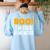 Boo I'm Your Homework Halloween Teacher Costume Women's Sweatshirt Back Print Light Blue