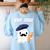 Boo Jour Ghost French Teacher Vintage Teacherlife Groovy Women's Sweatshirt Back Print Light Blue Boo Jour Ghost French Teacher Vintage Teacherlife Groovy Women's Sweatshirt Back Print Light Blue