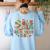 Book Tree All Is Calm Said No Teacher Ever Christmas Women's Sweatshirt Back Print Light Blue