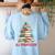 All Booked For Christmas Xmas Tree Teacher Holiday Pajamas Women's Sweatshirt Back Print Light Blue All Booked For Christmas Xmas Tree Teacher Holiday Pajamas Women's Sweatshirt Back Print Light Blue