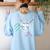 Boston T Subway Map Vintage MBTA Women's Sweatshirt Back Print Light Blue