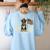 Boston Terrier 4th Of July US American Flag Dog Patriotic Women's Sweatshirt Back Print Light Blue