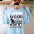 Boston Terrier American Gentleman Non-Sporting Dog Lover Women's Sweatshirt Back Print Light Blue