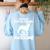 Boston Terrier Awesome Women's Sweatshirt Back Print Light Blue