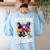 Boston Terrier Bostie Dog Breed Pet Bostie Mom Women's Sweatshirt Back Print Light Blue