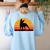 Boston Terrier Bostie Sunset Retro Dog Pet Mom Dad Women's Sweatshirt Back Print Light Blue