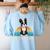 Boston Terrier Boston-Bulldog For Men Women Girls Kids Women's Sweatshirt Back Print Light Blue