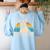Boston Terrier Boston-Bulldog Women's Sweatshirt Back Print Light Blue