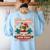 Boston Terrier My Christmas Spirit Dog Santa Claus X-Mas Women's Sweatshirt Back Print Light Blue