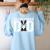 Boston Terrier Dad Of A Bostie Dad Bostie Father Women's Sweatshirt Back Print Light Blue