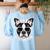 Boston Terrier Dad Father’s Day Dog Dad Men’s Women's Sweatshirt Back Print Light Blue