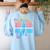 Boston Terrier Dad Retro Women's Sweatshirt Back Print Light Blue