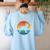 Boston Terrier Dad Retro Vintage Dog Bostie Dad Men Women's Sweatshirt Back Print Light Blue