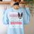 Boston Terrier Dog Bostie Halloween Costume Dog For Kids Women's Sweatshirt Back Print Light Blue