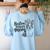 Boston Terrier Dog Bostie Mom Idea For Women Women's Sweatshirt Back Print Light Blue