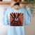 Boston Terrier Dog Japanese Art Samurai Ukiyo-e Women's Sweatshirt Back Print Light Blue